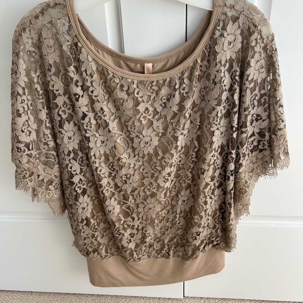 Bailey 44 Tan Blouse Elegant Top